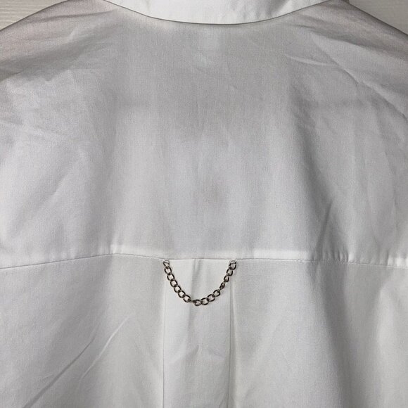 Magaschoni White Gold Button Up Lightweight Oversize Casual Shirt Size XS - Picture 6 of 8